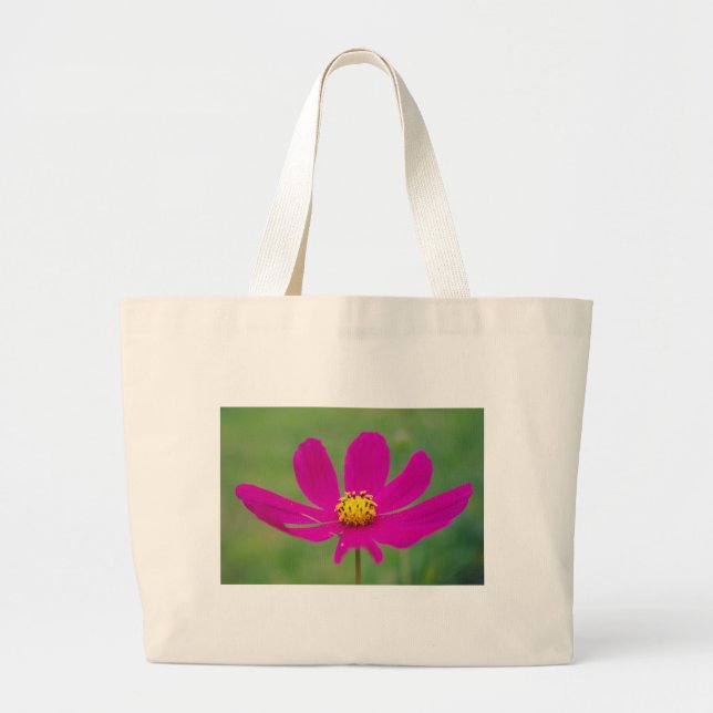Rosa Flower Bag Jumbo Tygkasse (Framsidan)