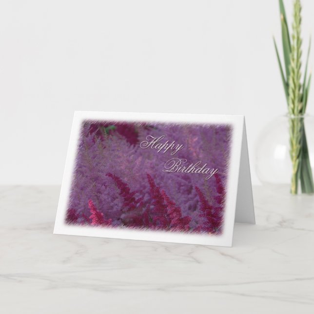 Rosa Flower Birday Greeting Card Kort (Framsida)
