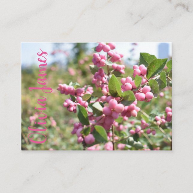 Rosa Flower Blommars NYC Skyline Nature Photo Visitkort (Framsida)