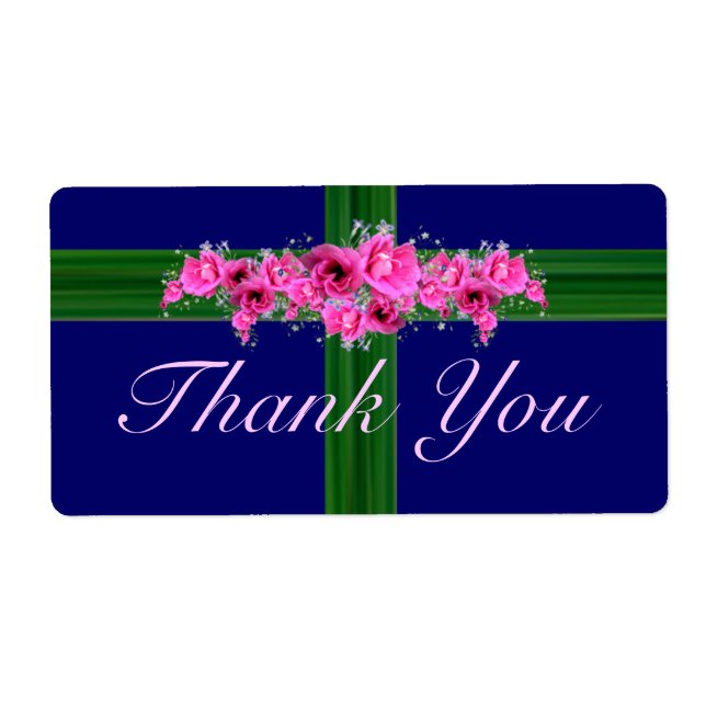 Rosa Flower Bouquet Tack Stickers - etiketter Fraktsedel (Framsidan)