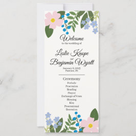 Rosa Flower Bröllopsprogram