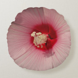 Rosa Flower Brushed Polyester Round-kushion Rund Kudde