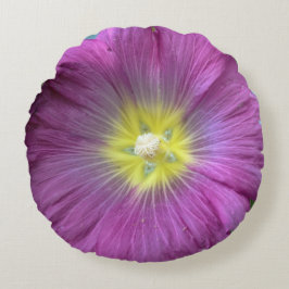 Rosa Flower Brushed Polyester Round-kushion Rund Kudde