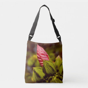 Rosa Flower Bud Blommigt Garden Photo Bag Axelväska