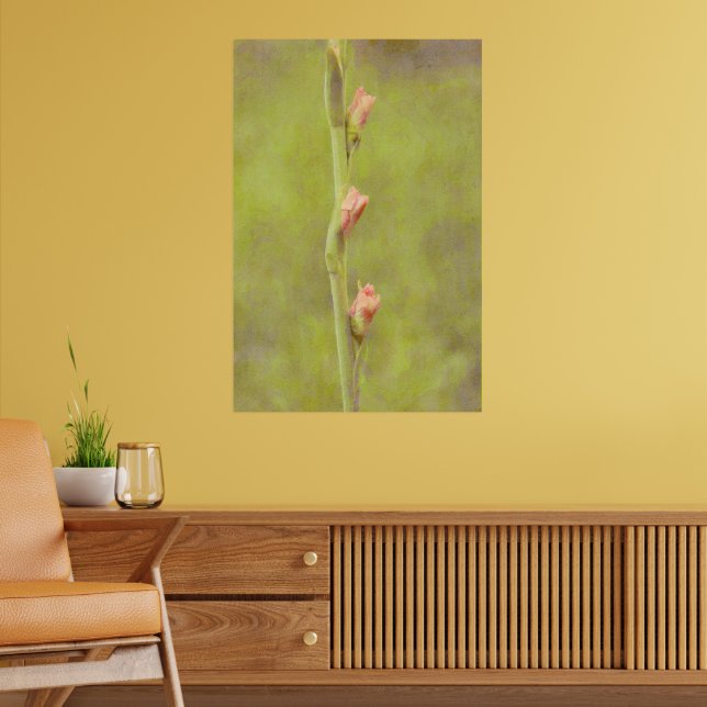 Rosa Flower Buds Gladiolus Art Poster (Vardagsrum 2)