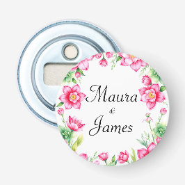 Rosa Flower Button Bottenöppnare Flasköppnare