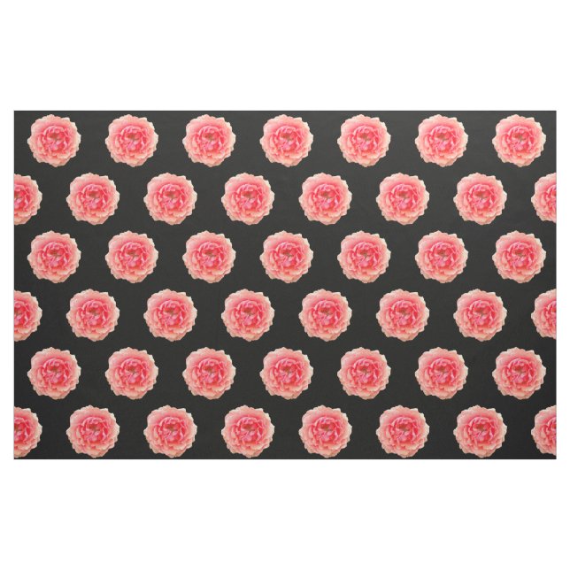 Rosa Flower Fabric,Black Tyg (Fat Quarter)