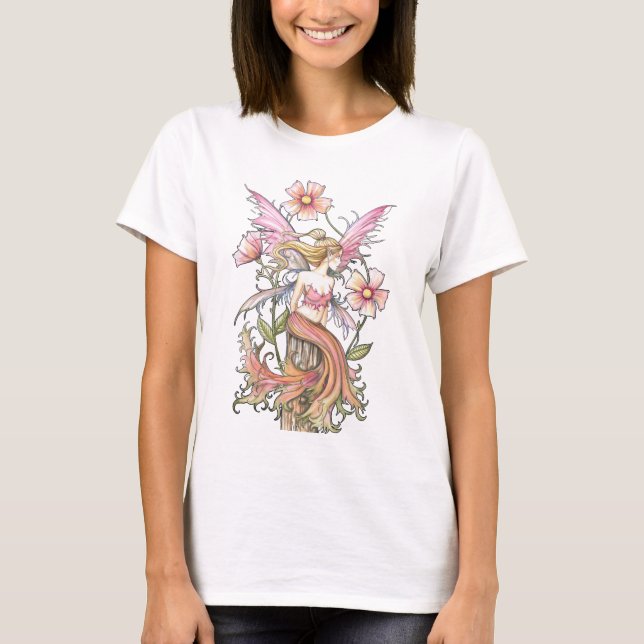 Rosa Flower Fairy Tanktop, Shirt T Shirt (Framsida)