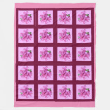 Rosa Flower Fleece Blanket