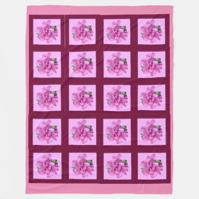 Rosa Flower Fleece Blanket (Framsidan)