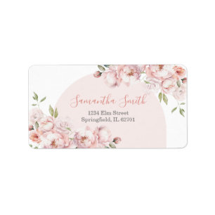 Rosa Flower Girl Baby Shower Baby i Bloom Adress Adressetikett