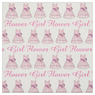 Rosa Flower Girl Dress Brudens sida Bröllop Gown G Tyg