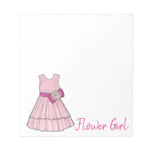 Rosa Flower Girl Party Dress Bröllopsfest Gift Anteckningsblock