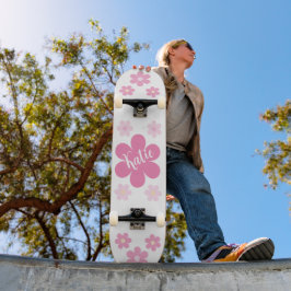 Rosa Flower Glam- Mini Skateboard Bräda 18,5 Cm