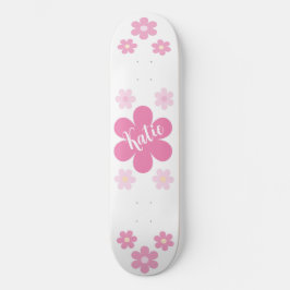 Rosa Flower Glam- Mini Skateboard Bräda 18,5 Cm