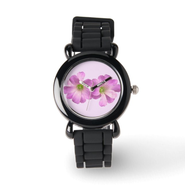 Rosa Flower Glitter Watch Armbandsur (Framsida)