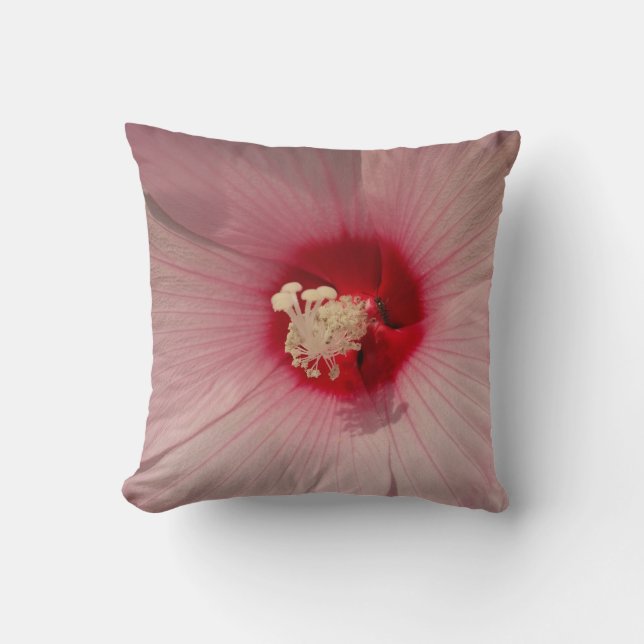 Rosa Flower Hibiscus Photo Throw Cushion Kudde (Framsida)