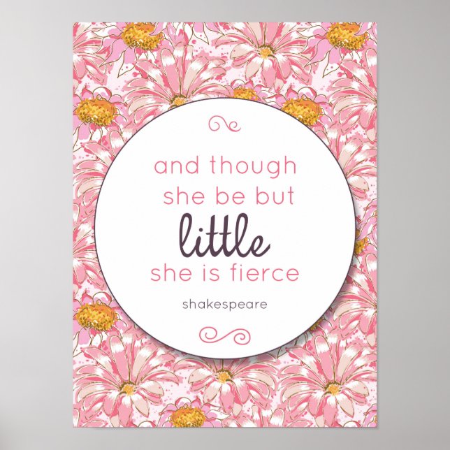 Rosa Flower Hon är Fierce Nursery Poster (Framsidan)