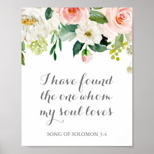Rosa Flower, jag har hittat en min själ Kärlek Poster