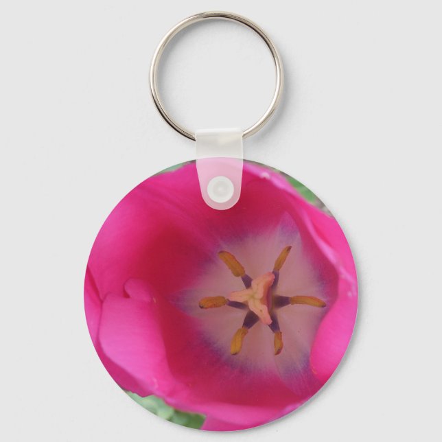 Rosa Flower Keychain Nyckelring (Framsida)