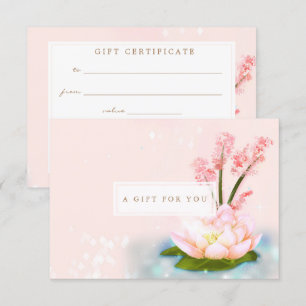 Rosa Flower Lotus Yoga Spa Gift-certifikat Inbjudningar
