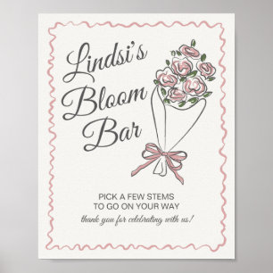 Rosa Flower Market Fresh Blommigt Bloom Pub Sign Poster