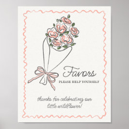 Rosa Flower Market Fresh Blommigt Favorittecken Poster