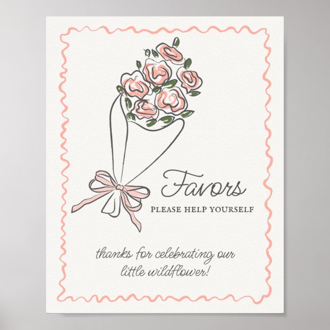 Rosa Flower Market Fresh Blommigt Favorittecken Poster (Framsidan)