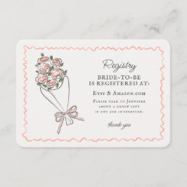 Rosa Flower Market Fresh Blommigt Registry Infoga Tilläggskort