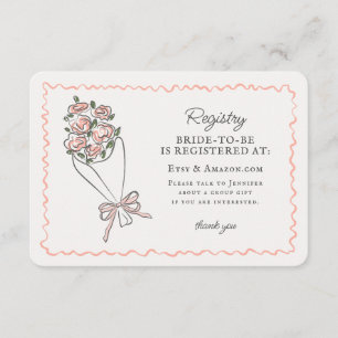Rosa Flower Market Fresh Blommigt Registry Infoga Tilläggskort