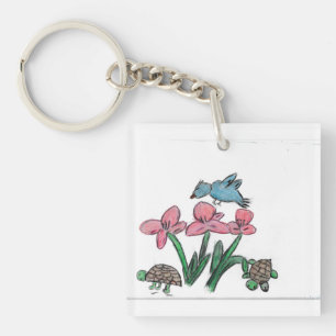 Rosa Flower med Bird