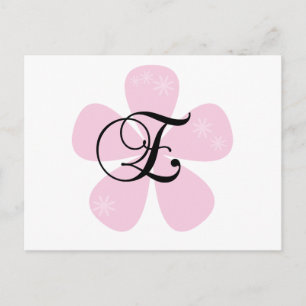 Rosa Flower Monogram E Vykort