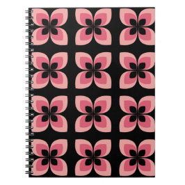 Rosa Flower Mönster med två toningar Anteckningsbok