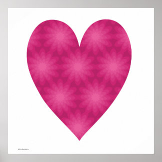 Rosa Flower Mönster Poster
