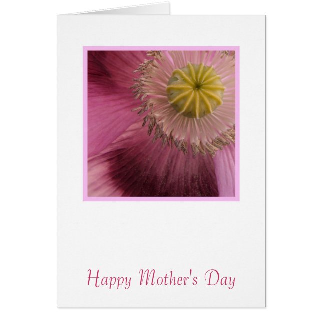 Rosa Flower Mors dag Card Hälsningskort (Framsidan)