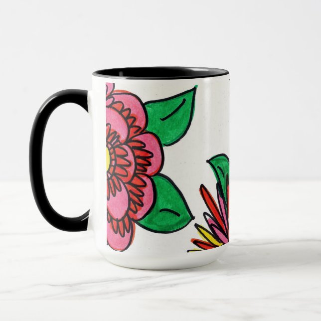 Rosa Flower Mugg (Vänster)