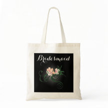 Rosa Flower på Black Bridesmaid Gift