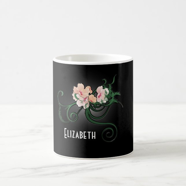 Rosa Flower Personlig Bridesmaid Gift Kaffemugg (Center)