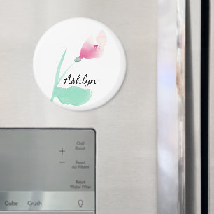 Rosa Flower Personlig Namn Magnet