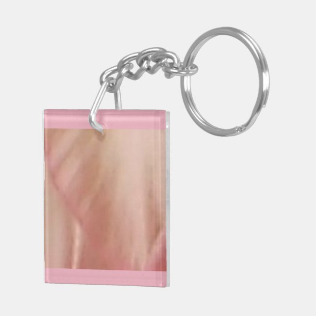 Rosa Flower Petal Dubbla Sided Keychain (Höger Baksida)