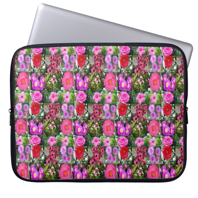 Rosa Flower Photo Collage Laptop Fodral (Framsidan)