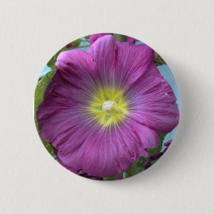 Rosa Flower Photo Round Badge Knapp