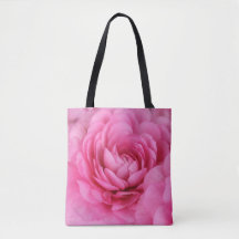 Rosa Flower Photograph Monogram Tote