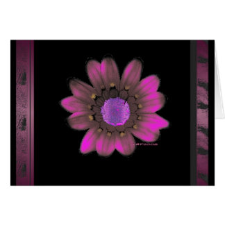 Rosa flower power hälsningskort