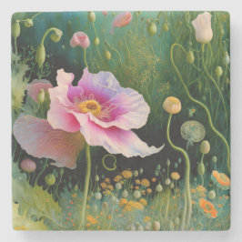 Rosa Flower-presentlåda Stenunderlägg