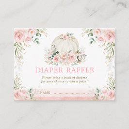 Rosa Flower Pumpkin Baby Shower Raffle Tilläggskort