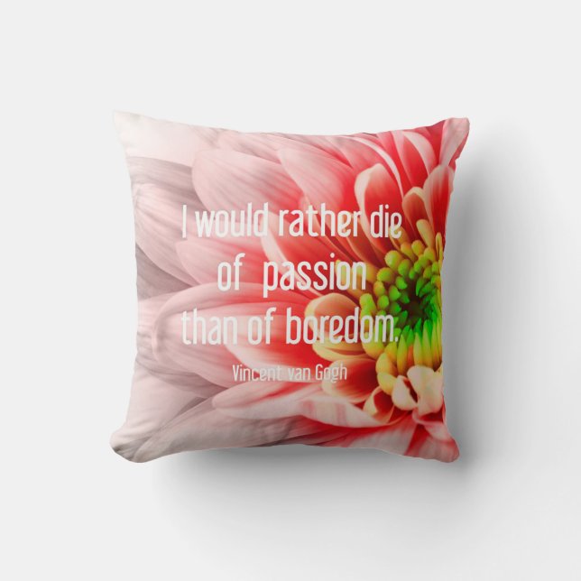 Rosa Flower Quote Pillow Kudde (Framsida)