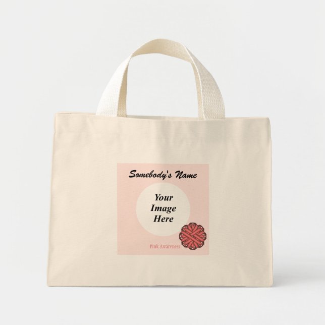 Rosa Flower Ribbon Template av Kenneth Yoncich Mini Tygkasse (Framsidan)