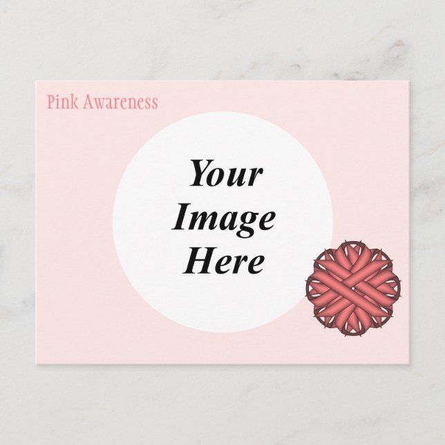 Rosa Flower Ribbon Template av Kenneth Yoncich Vykort (Framsida)