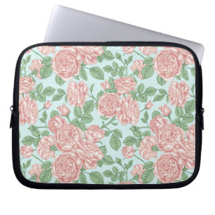 Rosa Flower Ro Garden Bouquet Mönster Laptop Fodral